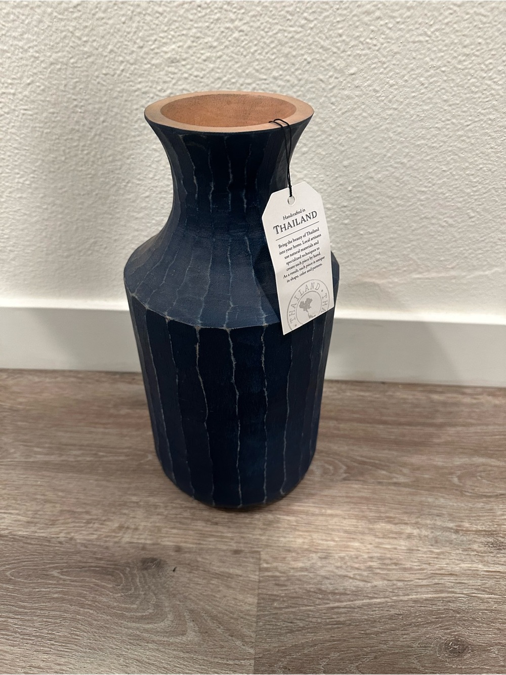 Handcrafted in Thailand Blue Vase